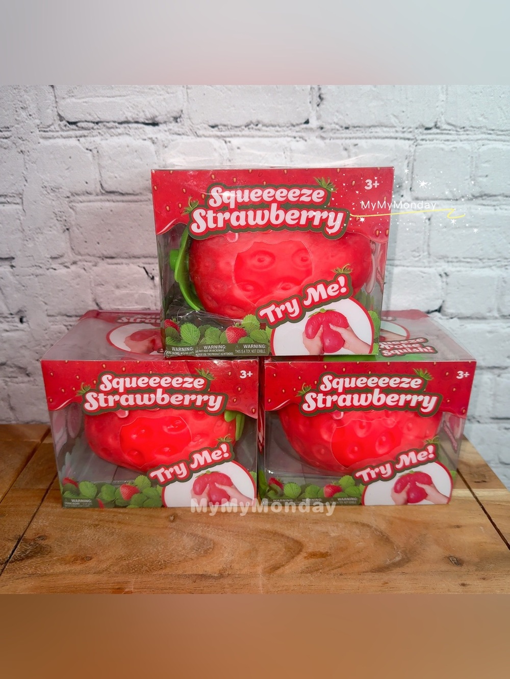 Sunny Days Jumbo Squeezy Strawberry Squishy Toy Bundle